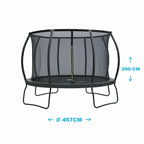 POHJOLAPULSE SPORTS LUXUS Trampoliini Ø 457cm Turvaverkolla, Musta