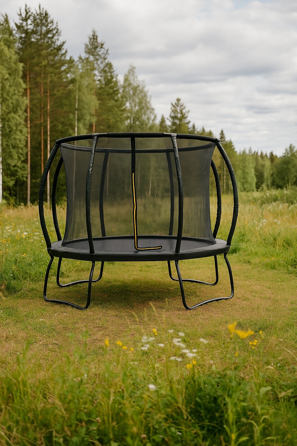 POHJOLAPULSE SPORTS LUXUS Trampoliini Ø 457cm Turvaverkolla, Musta