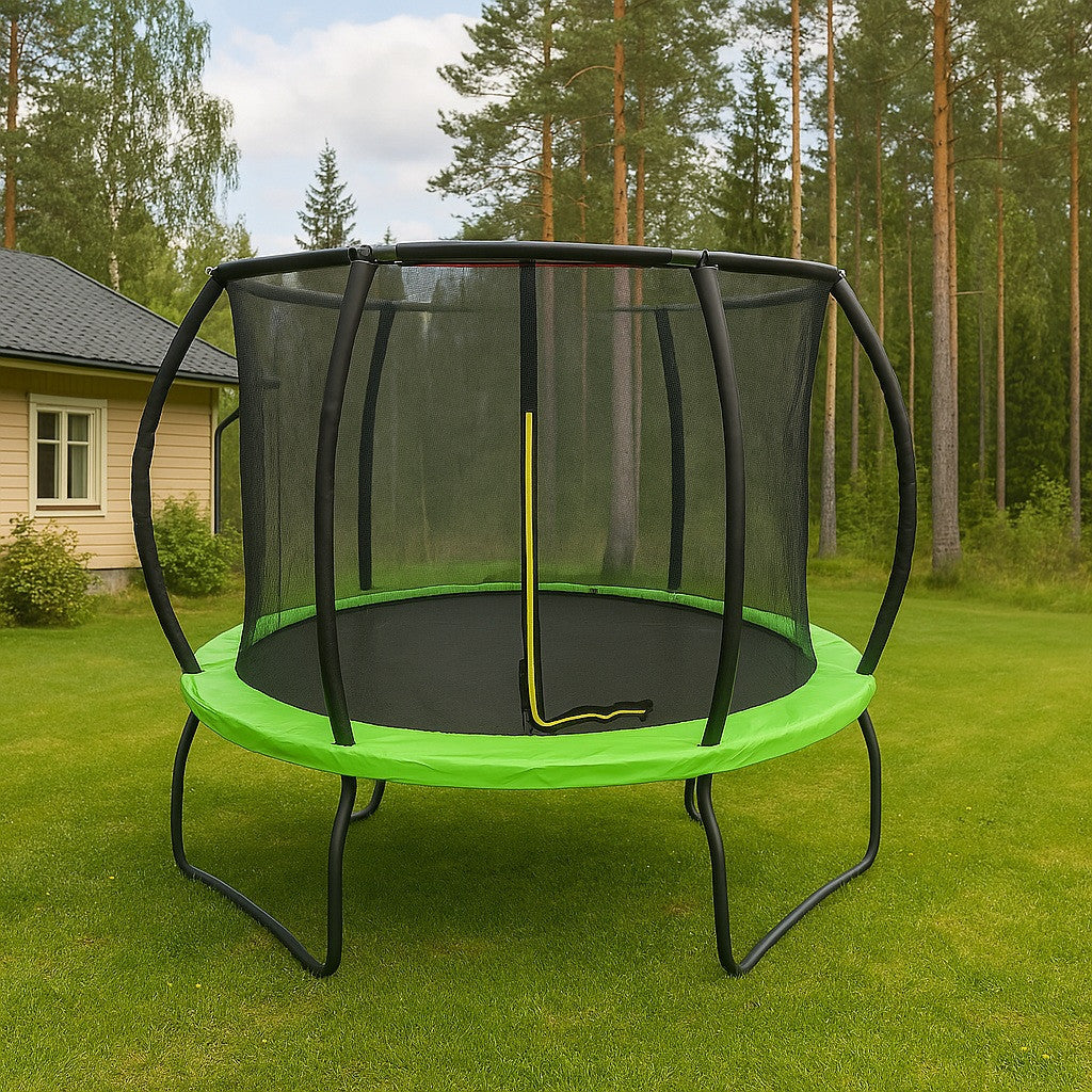 POHJOLAPULSE SPORTS LUXUS Trampoliini Ø 305cm Turvaverkolla, Vihreä