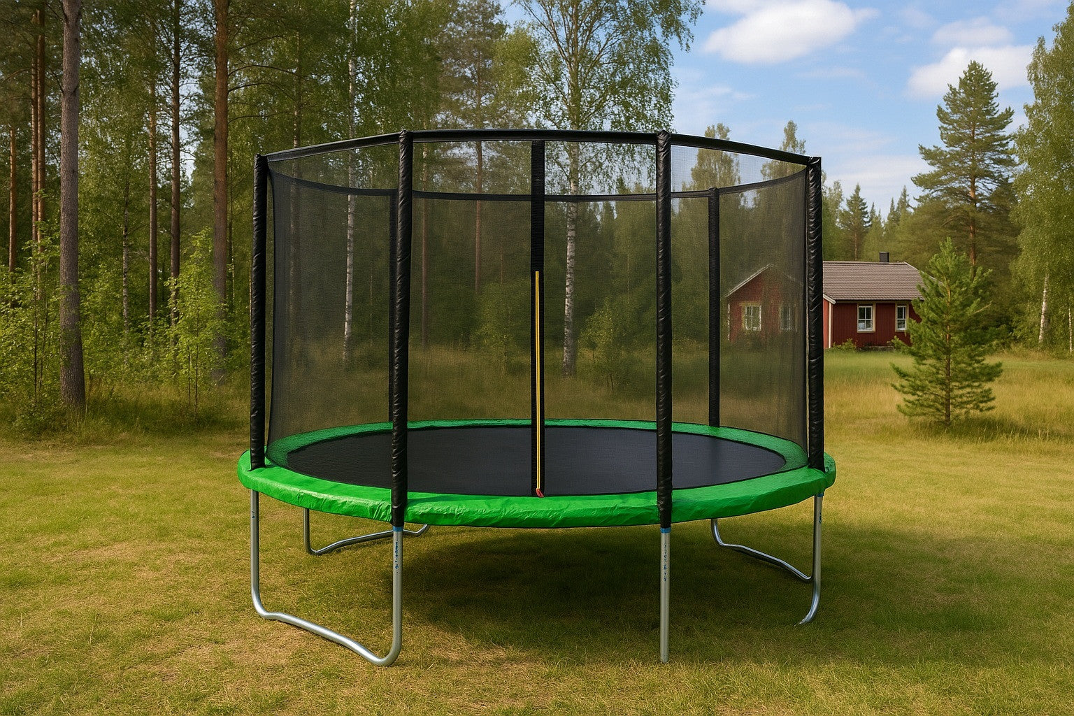 POHJOLAPULSE SPORTS Trampoliini Premium Ø 360cm Turvaverkolla, Vihreä
