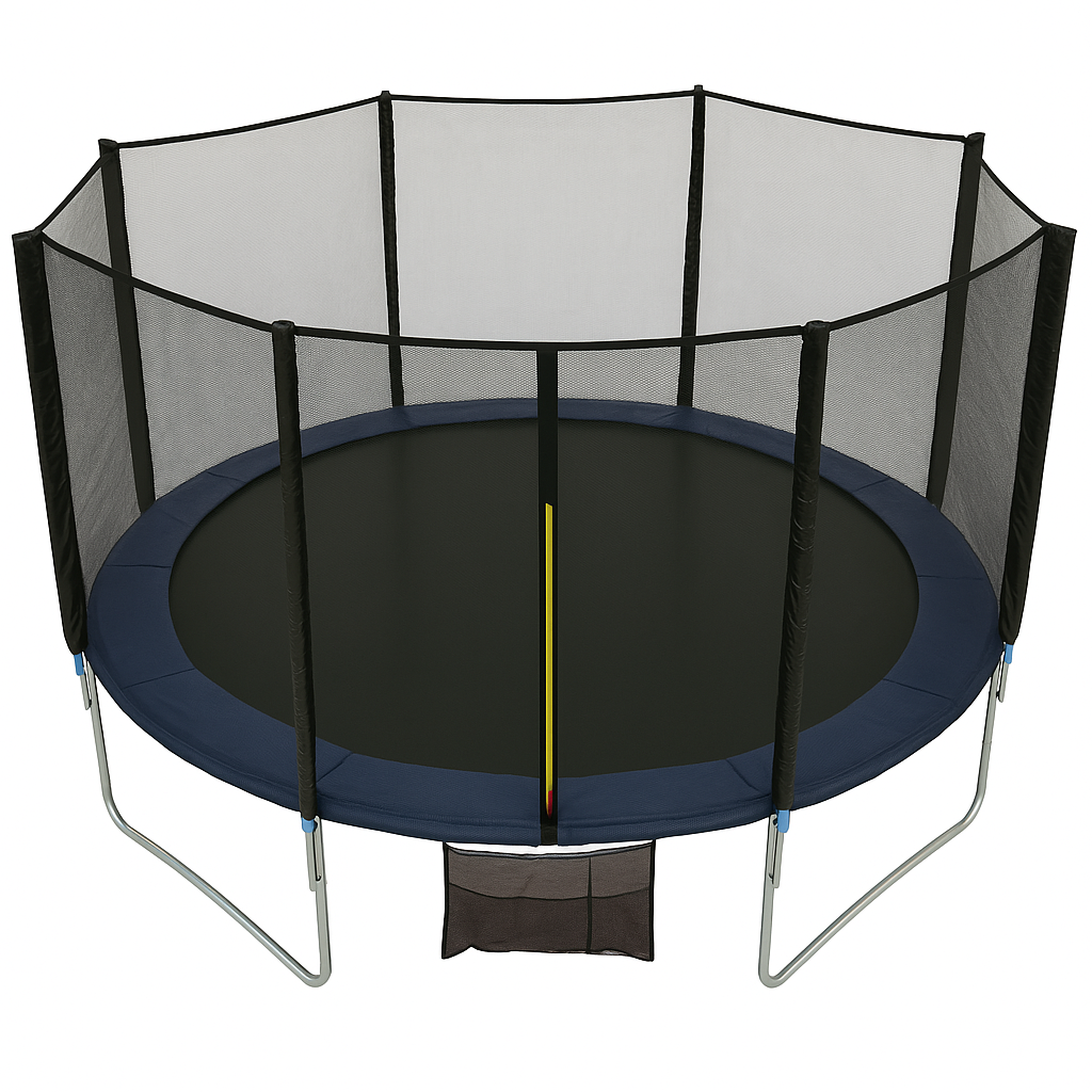 Trampoliini 457 cm turvaverkolla – galvanoitu runko, 150 kg, 90 jousta