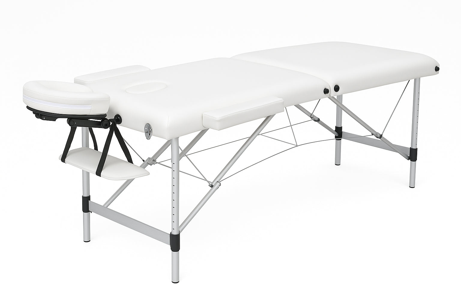 POHJOLAN URHEILUTARVIKE Taitettava Hierontapöytä Premium Alu 2V, 195x70cm, Valkoinen