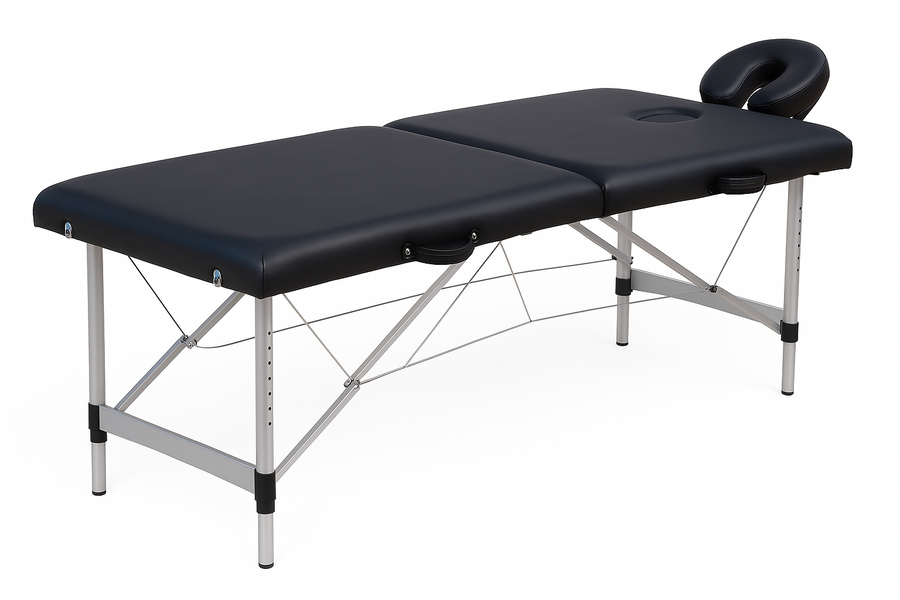 Massagebänk 195 x 70 cm – 2 zoner, 5 cm stoppning, aluminiumram