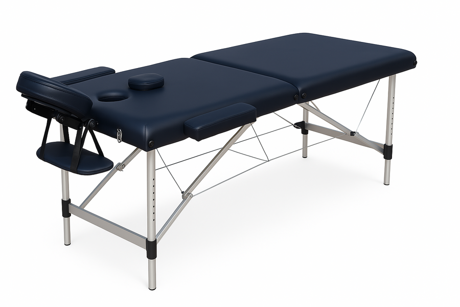 Massagebänk 195 x 70 cm – 2 zoner, 5 cm stoppning, aluminiumram