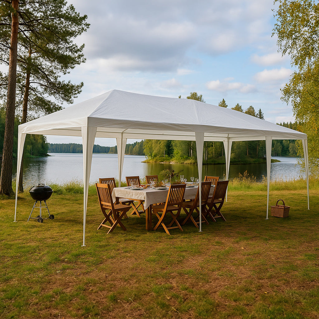 POHJOLA GARDEN Juhlateltta / Paviljonki irrotettavilla sivuilla 3x9m PE, Valkoinen