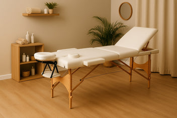 Massagebänk 195 x 68 cm – 3 zoner, 5 cm stoppning, bärväska