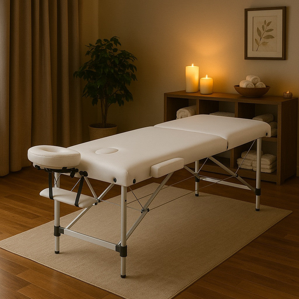 POHJOLAN URHEILUTARVIKE Taitettava Hierontapöytä Premium Compact Alu 2V, 185x60cm, Valkoinen