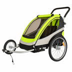 Pohjola Motors  Polkupyörän peräkärry 2-in-1 PACE Vihreä, 2 lapselle, Max. 40 kg