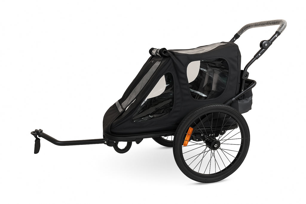 Pohjola Motors Polkupyörän Peräkärry SPEED 2-in-1 Musta, 1 - 2 lapselle