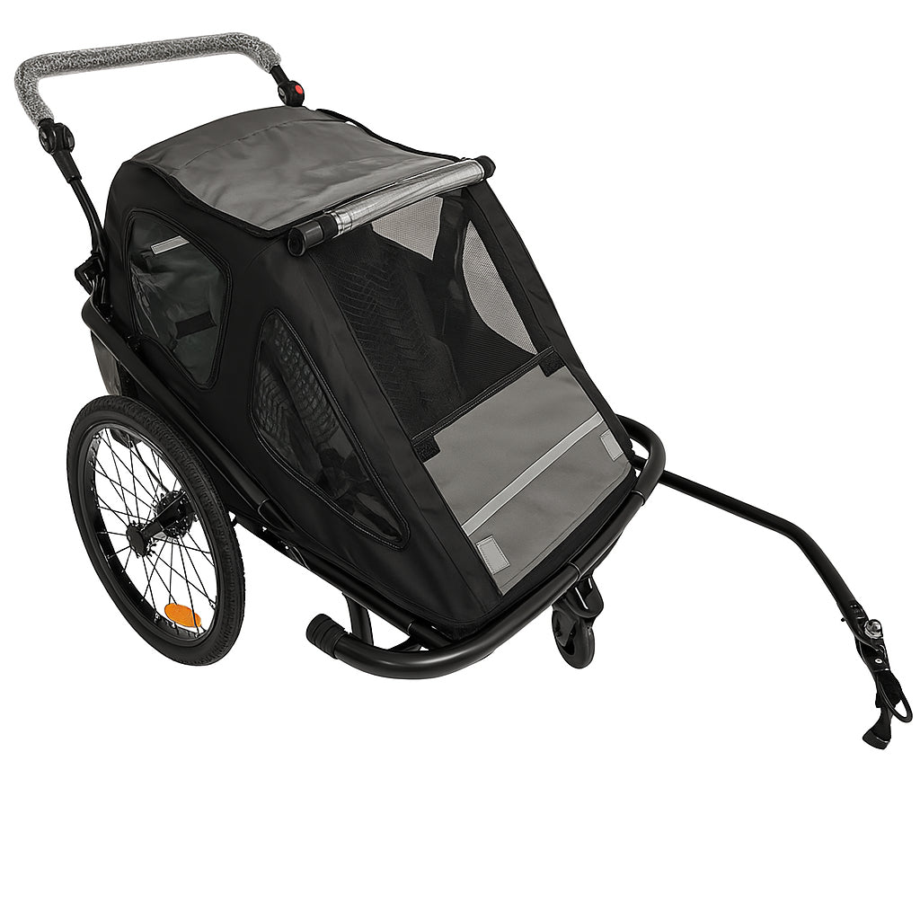 Pohjola Motors Polkupyörän Peräkärry SPEED 2-in-1 Musta, 1 - 2 lapselle