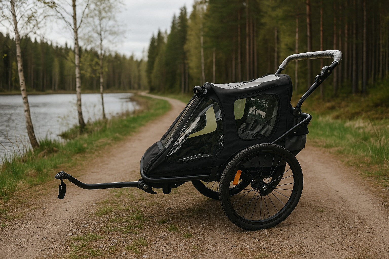 Pohjola Motors Polkupyörän Peräkärry SPEED 2-in-1 Musta, 1 - 2 lapselle