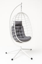 ILARI Riipputuoli / Korituoli Telineellä ja Jalustalla, Polyrottinki, Valkoinen