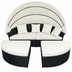 POHJOLA GARDEN Polyrottinki Aurinkovuode / Aurinkosänky 200 cm, Musta / beige