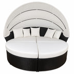 POHJOLA GARDEN Polyrottinki Aurinkovuode / Aurinkosänky 200 cm, Musta / beige