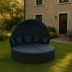 POHJOLA GARDEN Polyrottinki Aurinkovuode / Aurinkosänky 200 cm, Musta / harmaa