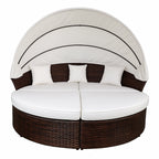 POHJOLA GARDEN Polyrottinki Aurinkovuode / Aurinkosänky 200 cm, Ruskea / beige