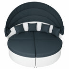 POHJOLA GARDEN Polyrottinki Aurinkovuode / Aurinkosänky 200 cm, Valkoinen / harmaa