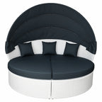 POHJOLA GARDEN Polyrottinki Aurinkovuode / Aurinkosänky 200 cm, Valkoinen / harmaa