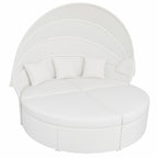 POHJOLA GARDEN Polyrottinki Aurinkovuode / Aurinkosänky 200 cm, Valkoinen / beige