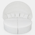 POHJOLA GARDEN Polyrottinki Aurinkovuode / Aurinkosänky 200 cm, Valkoinen / beige