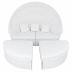 POHJOLA GARDEN Polyrottinki Aurinkovuode / Aurinkosänky 200 cm, Valkoinen / beige