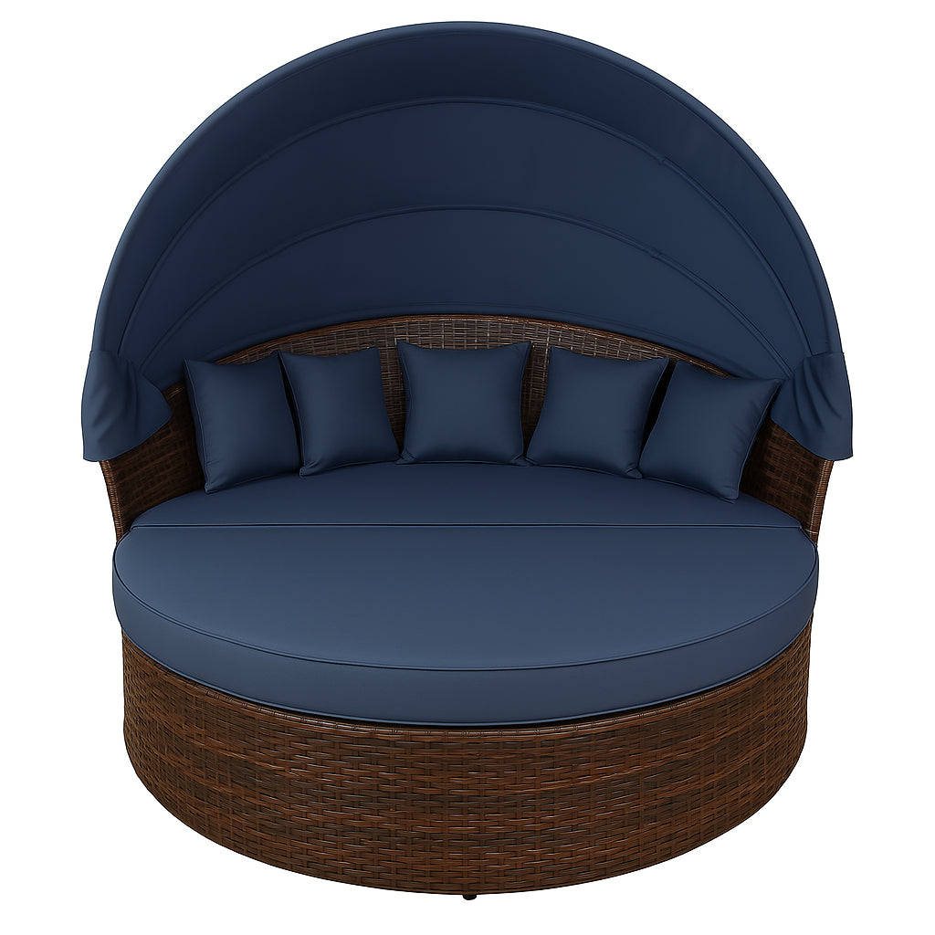 POHJOLA GARDEN Polyrottinki Aurinkovuode / Aurinkosänky 165 cm, Ruskea / harmaa