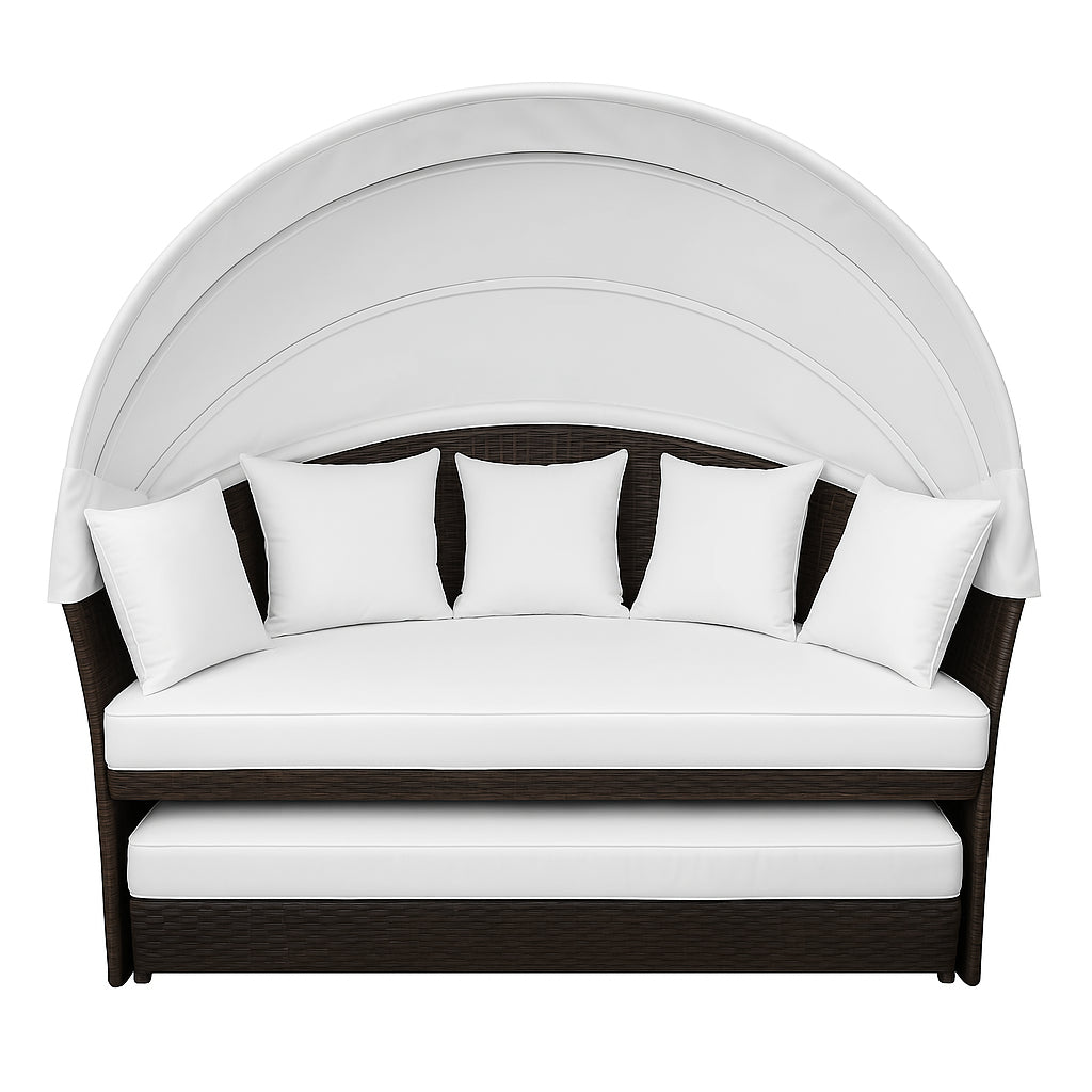 POHJOLA GARDEN Polyrottinki Aurinkovuode / Aurinkosänky 165 cm, Musta / beige