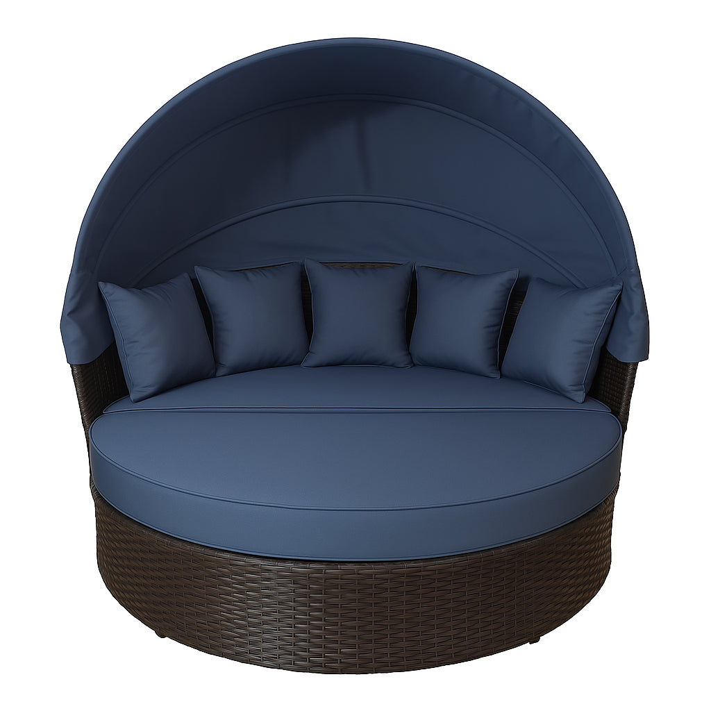 POHJOLA GARDEN Polyrottinki Aurinkovuode / Aurinkosänky 165 cm, Musta / harmaa