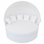 POHJOLA GARDEN Polyrottinki Aurinkovuode / Aurinkosänky 165 cm, Valkoinen / beige