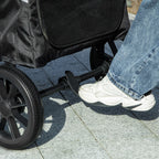 Koirien rattaat suurille koirille 30kg – taitettava koiranvaunu iskunvaimennuksella ja verkkoikkunoilla, valkoinen