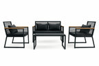 OUTLET! Ulkosohvaryhmä, puutarhasohva + puutarhapöytä, musta Joel - asiakaspalautus, B-laatu. Lue tuotekuvaus!