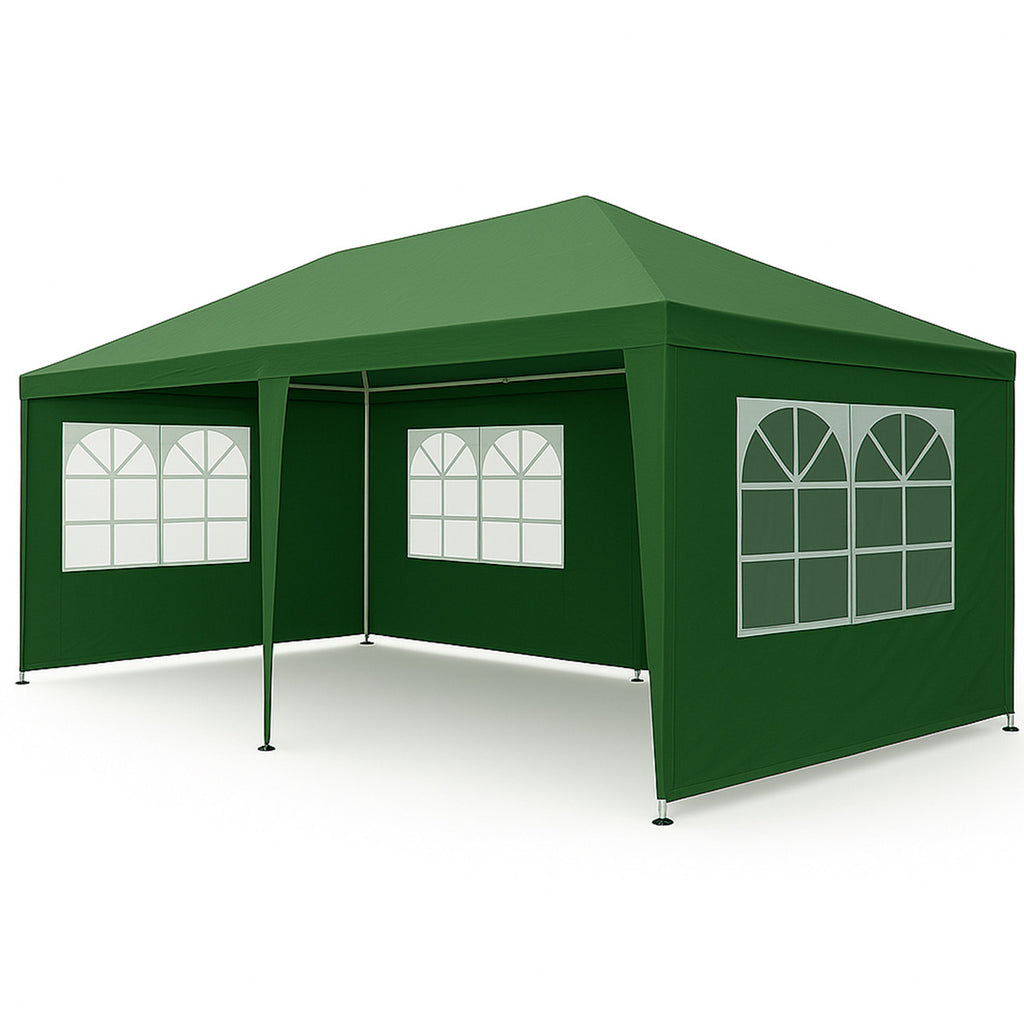 POHJOLA GARDEN Juhlateltta / Paviljonki irrotettavilla sivuilla 3x6m PE, Vihreä