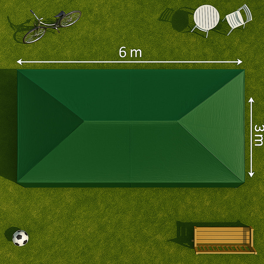 Festtält 3 x 6 m – avtagbara sidor, PE-tyg, stålram