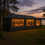 POHJOLA GARDEN Juhlateltta / Paviljonki irrotettavilla sivuilla 3x9m PE, harmaa