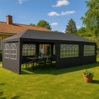 POHJOLA GARDEN Juhlateltta / Paviljonki irrotettavilla sivuilla 3x9m PE, harmaa