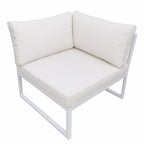 POHJOLA GARDEN Ulkosohvan Kulmaistuin ISLA 75 CM, Valkoinen / Vaalea Beige