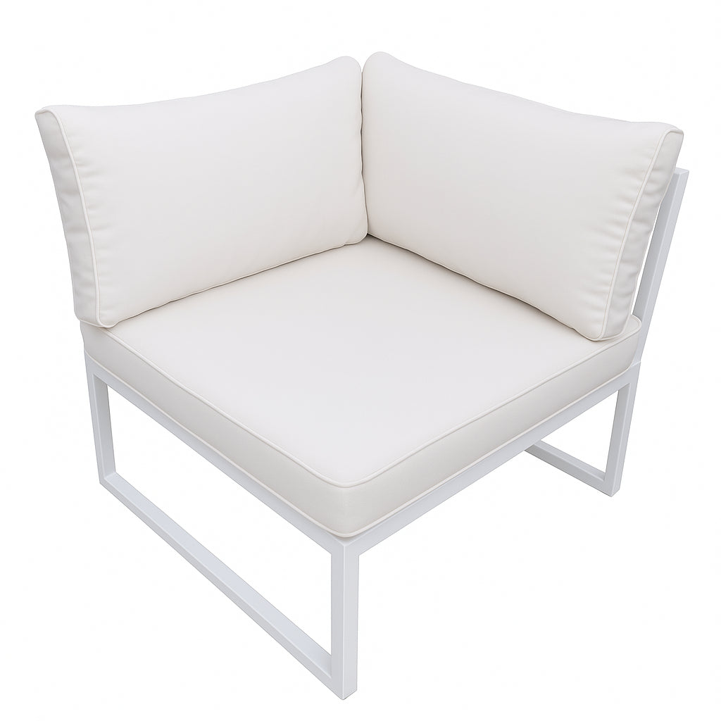 POHJOLA GARDEN Ulkosohvan Kulmaistuin ISLA 75 CM, Valkoinen / Vaalea Beige