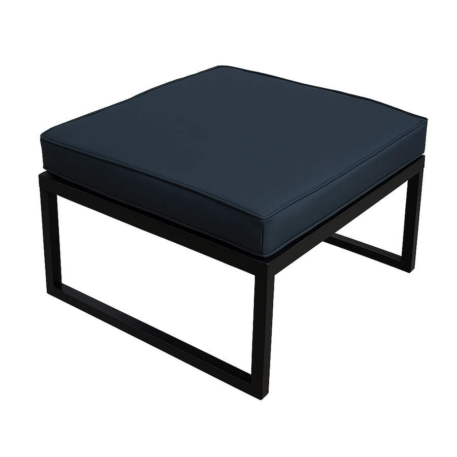 Ulkosohvan divaani 60 x 65 cm – 10 cm pehmuste, teräsrunko, musta/harmaa