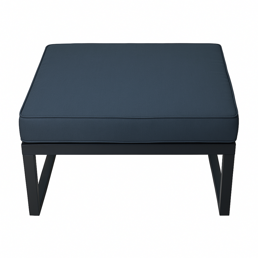 Ulkosohvan divaani 60 x 65 cm – 10 cm pehmuste, teräsrunko, musta/harmaa