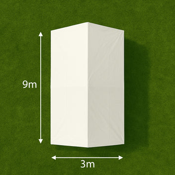 Juhlateltta 3 x 9 m STRONG – galvanoitu teräsrunko, PE 180 g/m², irrotettavat sivuseinät