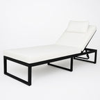 POHJOLA GARDEN Aurinkotuoli Säädettävällä Selkänojalla 200 cm, Musta/Beige, ILONA
