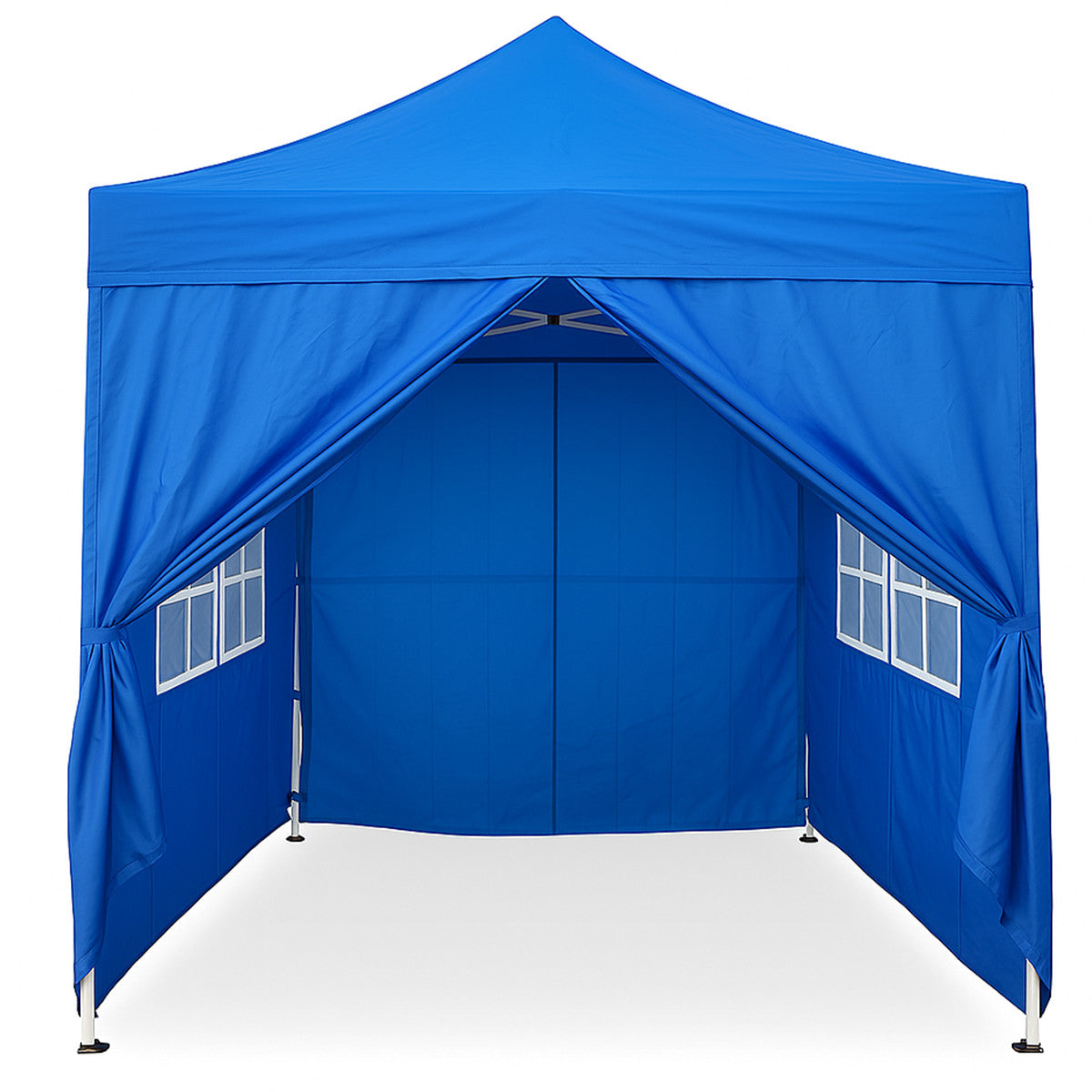 Pop-up festtält 2 x 2 m – avtagbara sidoväggar, 210D Oxford-tyg, blått