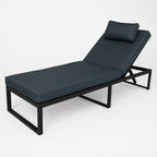 POHJOLA GARDEN Aurinkotuoli Säädettävällä Selkänojalla 200 cm, Musta/harmaa, ILONA