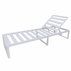 POHJOLA GARDEN Aurinkotuoli Säädettävällä Selkänojalla 200 cm, Valkoinen, ILONA