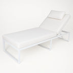 POHJOLA GARDEN Aurinkotuoli Säädettävällä Selkänojalla 200 cm, Valkoinen, ILONA