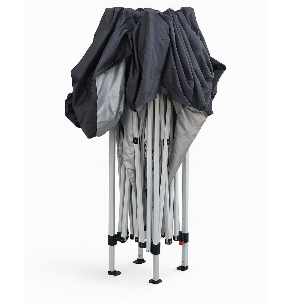 POHJOLA GARDEN POP-UP Juhlateltta Irrotettavilla Sivuseinillä, 2 x 2 m, Antrasiitti