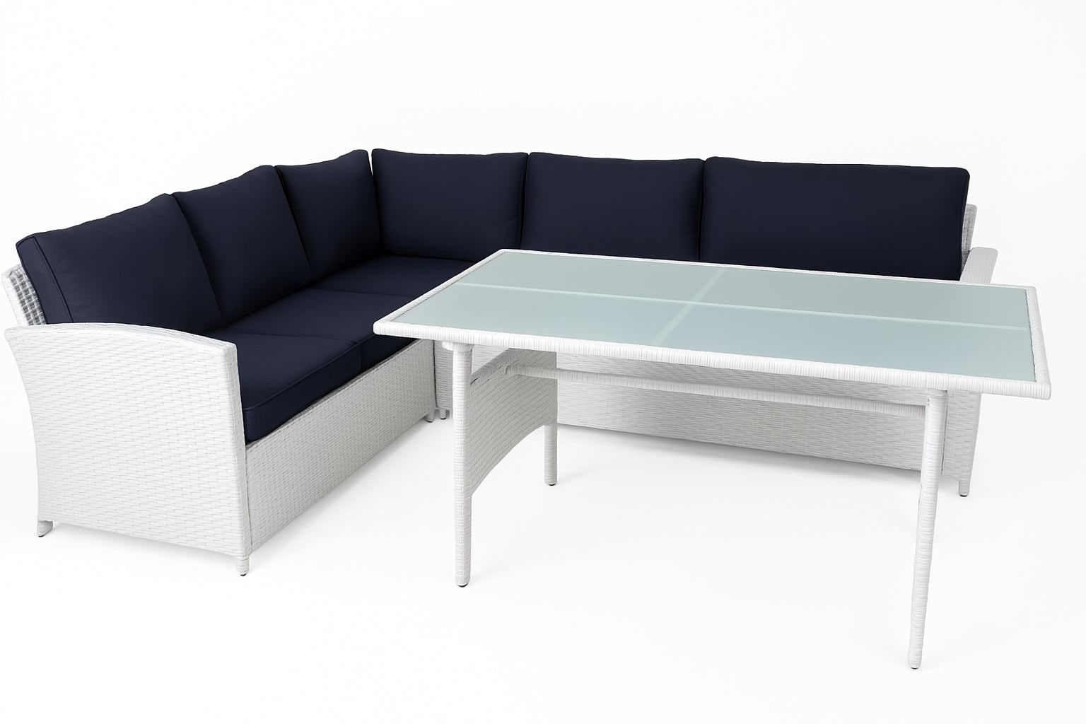 POHJOLA GARDEN Polyrottinki Ulkosohvaryhmä Pöydällä AAVA, Valkoinen / harmaa
