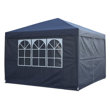 Pop-up festtält 3 x 3 m – avtagbara sidoväggar, 210D Oxford-tyg, antracit