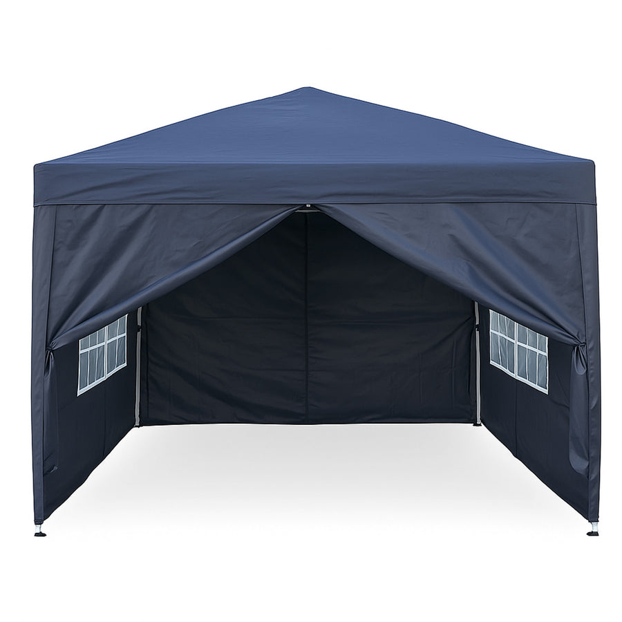 Pop-up festtält 3 x 3 m – avtagbara sidoväggar, 210D Oxford-tyg, antracit