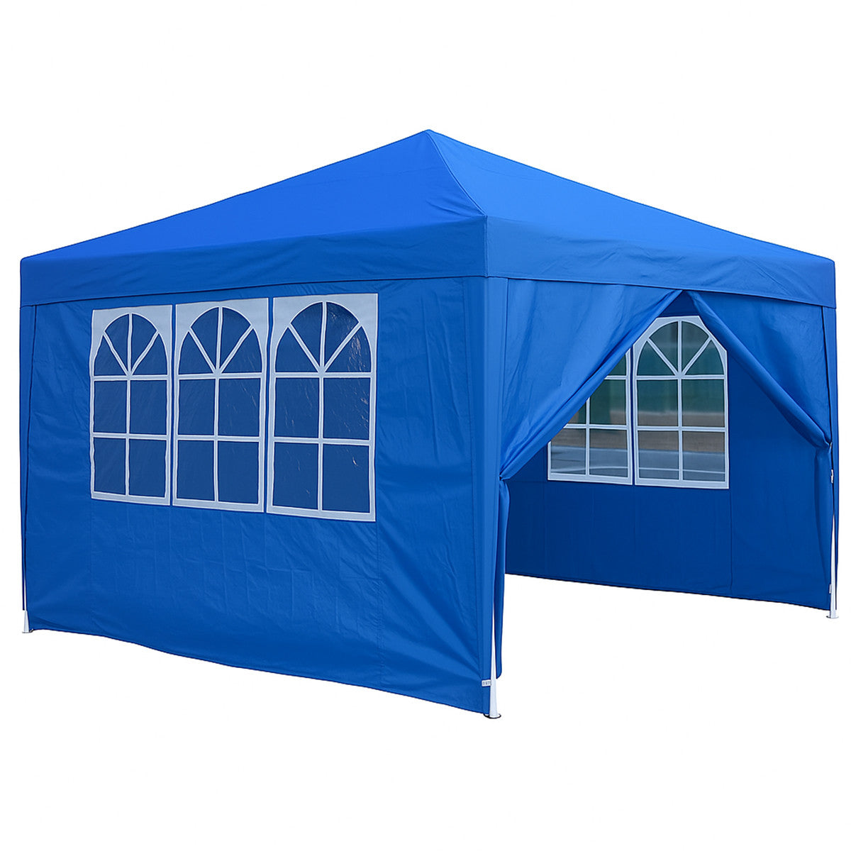 Pop-up festtält 3 x 3 m – avtagbara sidoväggar, 210D Oxford-tyg, blått